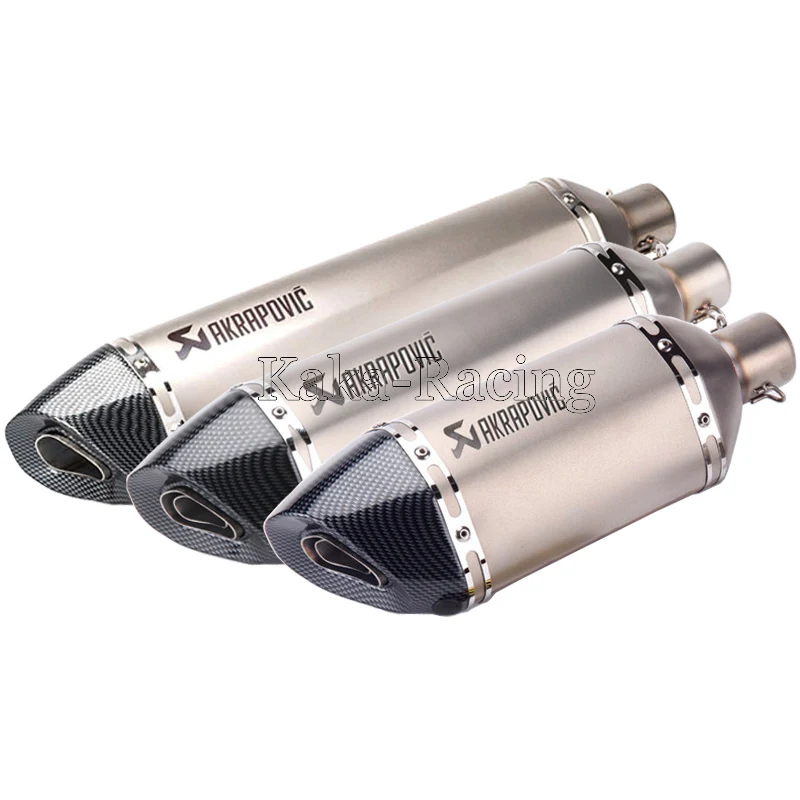 

570mm 470mm 370mm Universal Motorcycle Akrapovic Exhaust Pipe Muffler Laser Marking ER6N CBR250R CB500X CBR600 CBR1000 Z1000