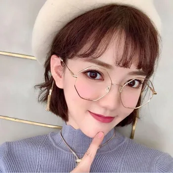 

1PC Popular Vintage Irregular Metal Clear Lens Glasses Frame Trendy Unisex Anti-radiation Spectacle Style Eyeglass Frame