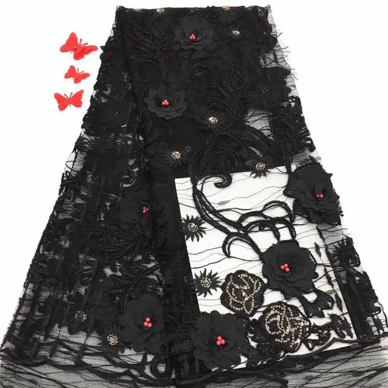 2018 New Design Sky Blue France Tulle Lace With 3D Appliqued Fabric High Quality Latest African Noble Fab | Дом и сад