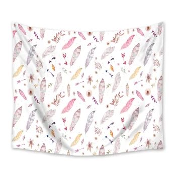 

Watercolor Style Feather Pattern Tapestry, Painting Wall Hanging Home Decor for Living Room Bedroom Dorm Room