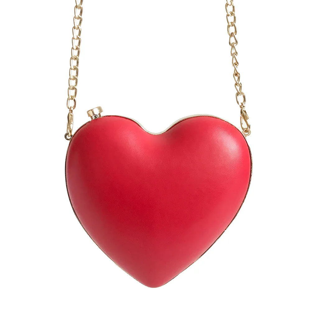 

OCARDIAN 2019 Women Handbags Heart-Shaped Metal Chain Crossbody Bag Fashion Women Jelly Bags Purse Solid Color Handbags 932824