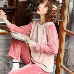 2019 пижамы единорог пижамы женские осенние и зимние с длинными рукавами Корейская версия утолщенный милый домашний костюм