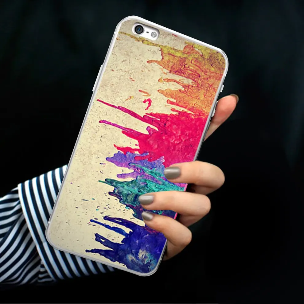 

5 Pcs Fashion Colorful TPU Phone Cover Graffiti Phone Case Color Printing Colored Drawing Protective Phone Shell For iPhone 7/8