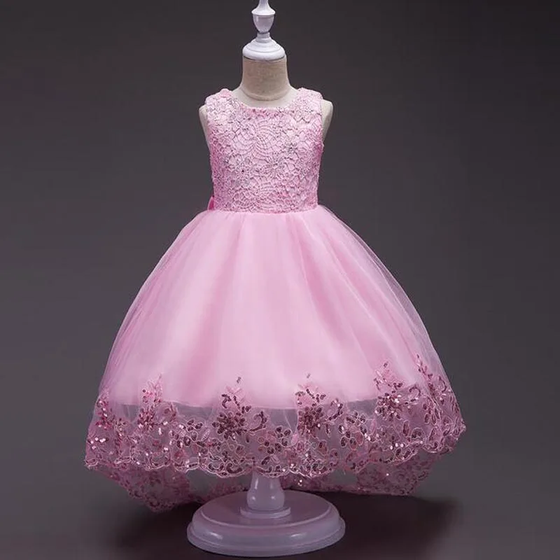 Больше Летнее платье принцессы Обувь для девочек свадебное платье одежда для малышей платье детские праздничные платья модные ткани цветок для birls От 4 до 12 лет дети