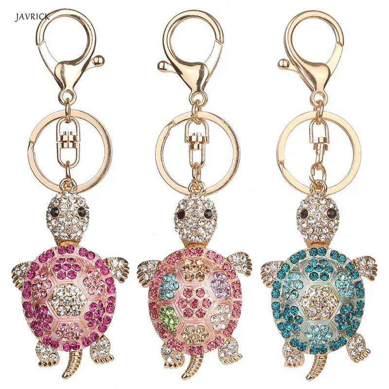 1pc Cute Key chain Turtle Tortoise Rhinestone Keyring Keychain Charm