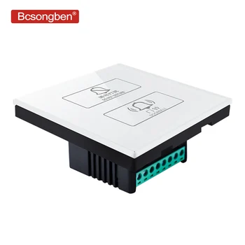 

Bcsongben 2 Gang Wall Touch Switch White Crystal Glass Panel Touch Switch Standard Do not disturb the doorbell switch AC220-250V