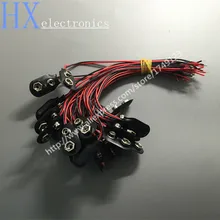 100 шт. высокого качества 9 В Батарея кнопка-Тип Батарея разъем с 15 см жильный кабель