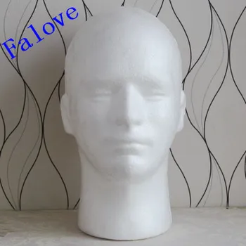

Free Shipping!! Styrofoam Male Head Stand Model Display Wig Hats Holder Glasses Styrofoam Head Mannequin Hot