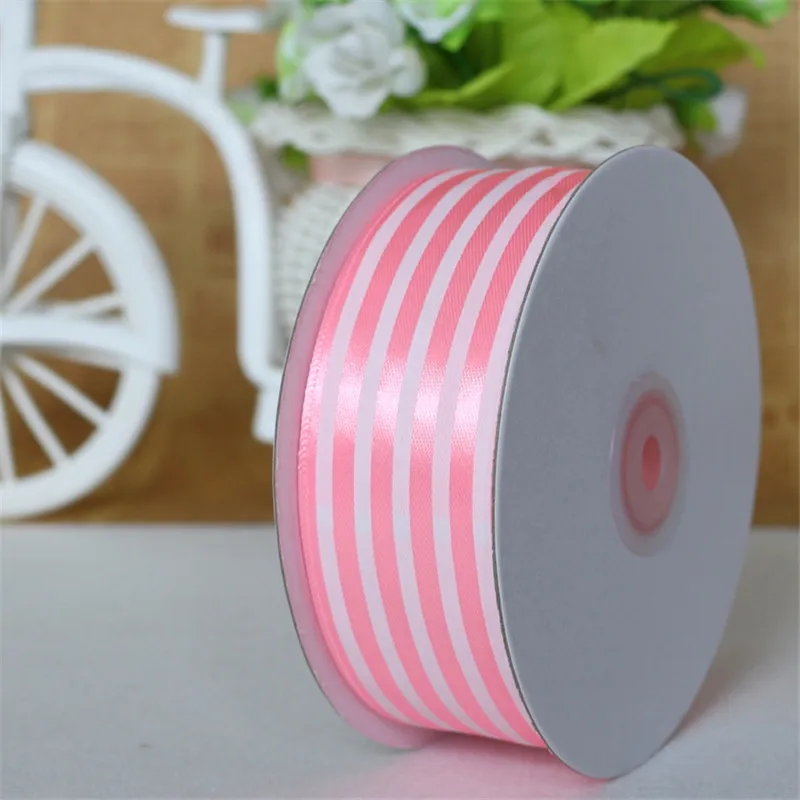 

50Yards 38mm Striped Satin Ribbon for Christmas Birthday or Wedding Cake Flower Bonquet DIY Gifts Wrapping Decoration Ribbons