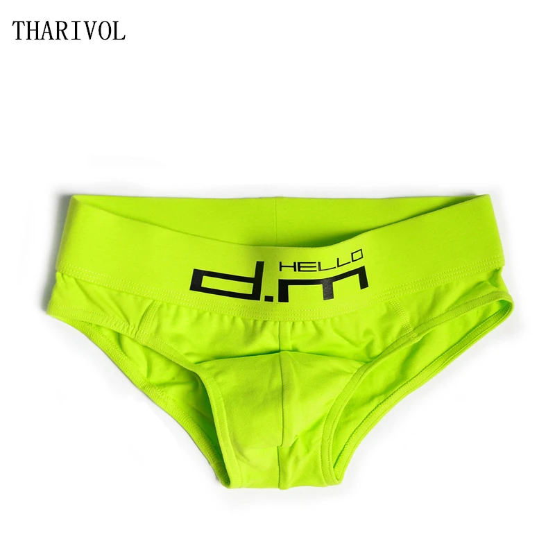 

THARIVOL Panties New Men's Cotton Wide Waist Briefs Solid Color Letters Personality Briefs Low Waist Sexy Youth Classic Panties