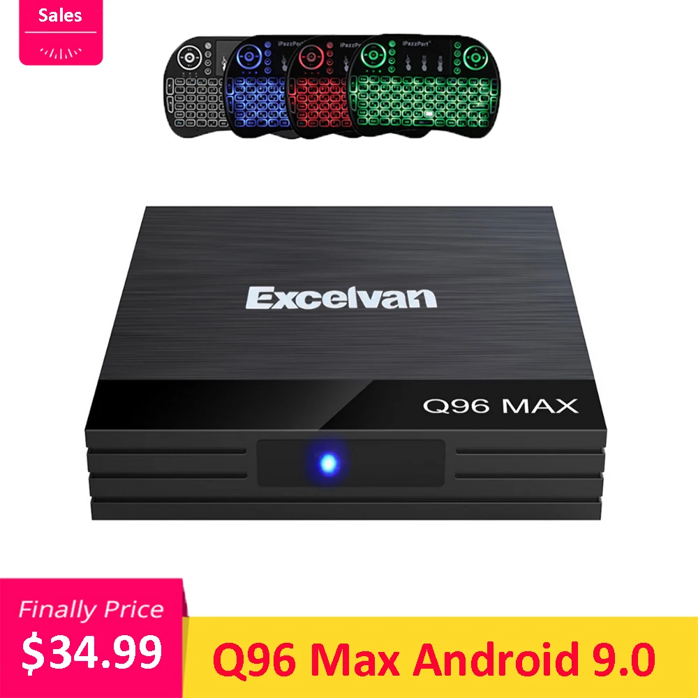 

Excelvan Q96 Max Android 9.0 TV Box 4GB RAM + 32GB ROM Allwinner H6 USB 3.0 100Mbps 2.4G WiFi H.265 HDMI Media Player