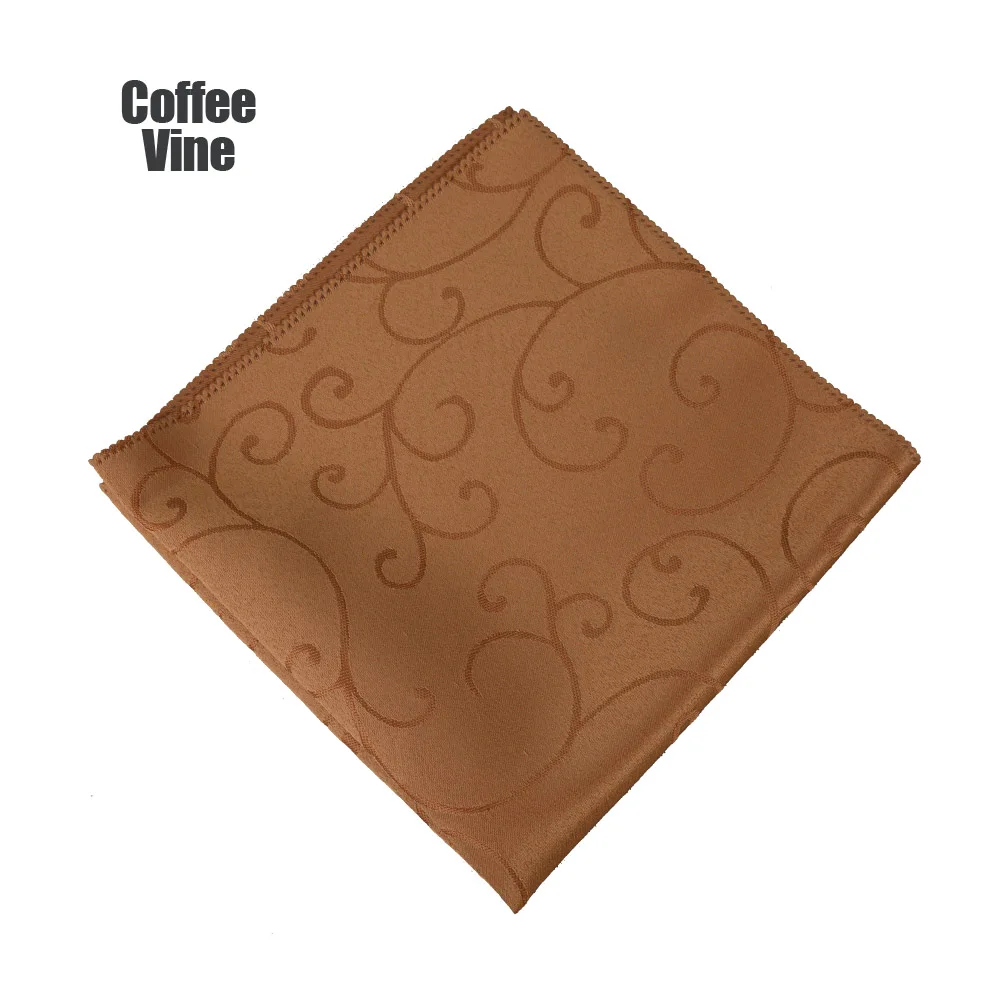 Coffee Vine Горячая распродажа 50 шт./партия белая скатерть для свадебной вечеринки, салфетка для ресторана, отеля, банкета, декоративный жаккардовый Золотой салфетка разных цветов - Цвет: Coffee Vine