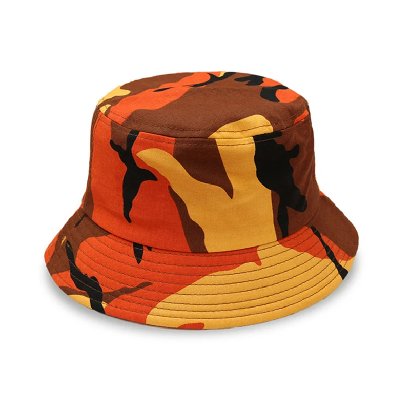 

Fashion New Camouflage Cap Men Women Bucket Hat Yellow Orange Gray Pink Purple Fishing Hat Como 5 Colors