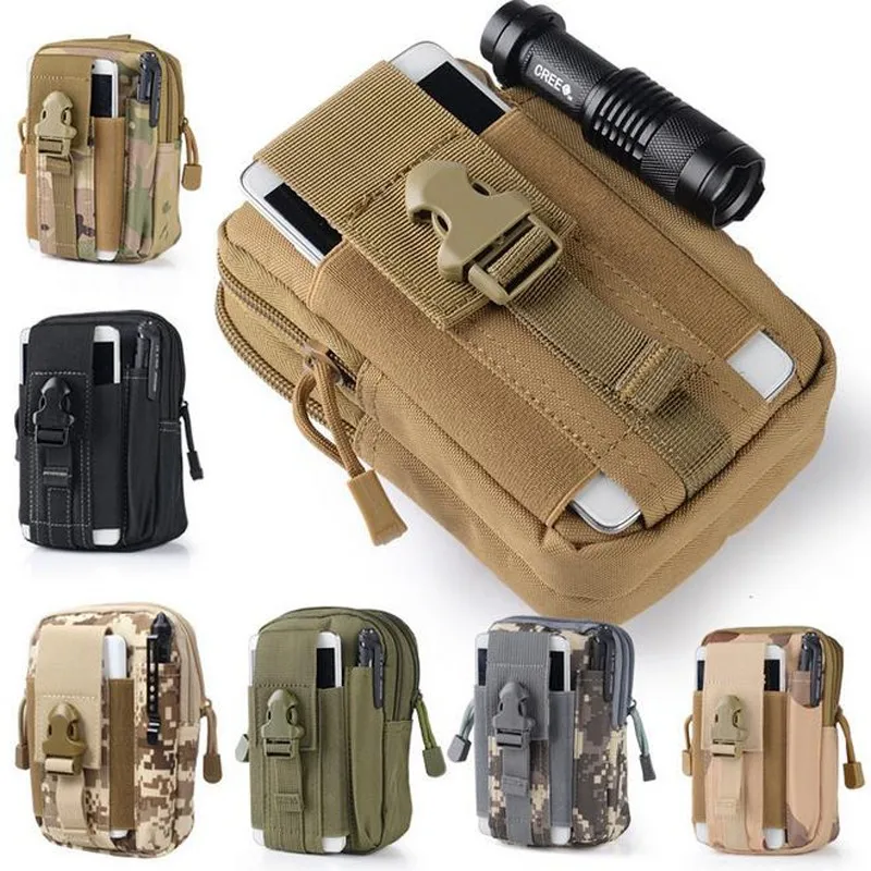 Outdoor Camping Climbing Bag Tactical Military Molle Hip Waist Belt Wallet Pouch Purse Phone Case for iPhone 7 for Samsung 10