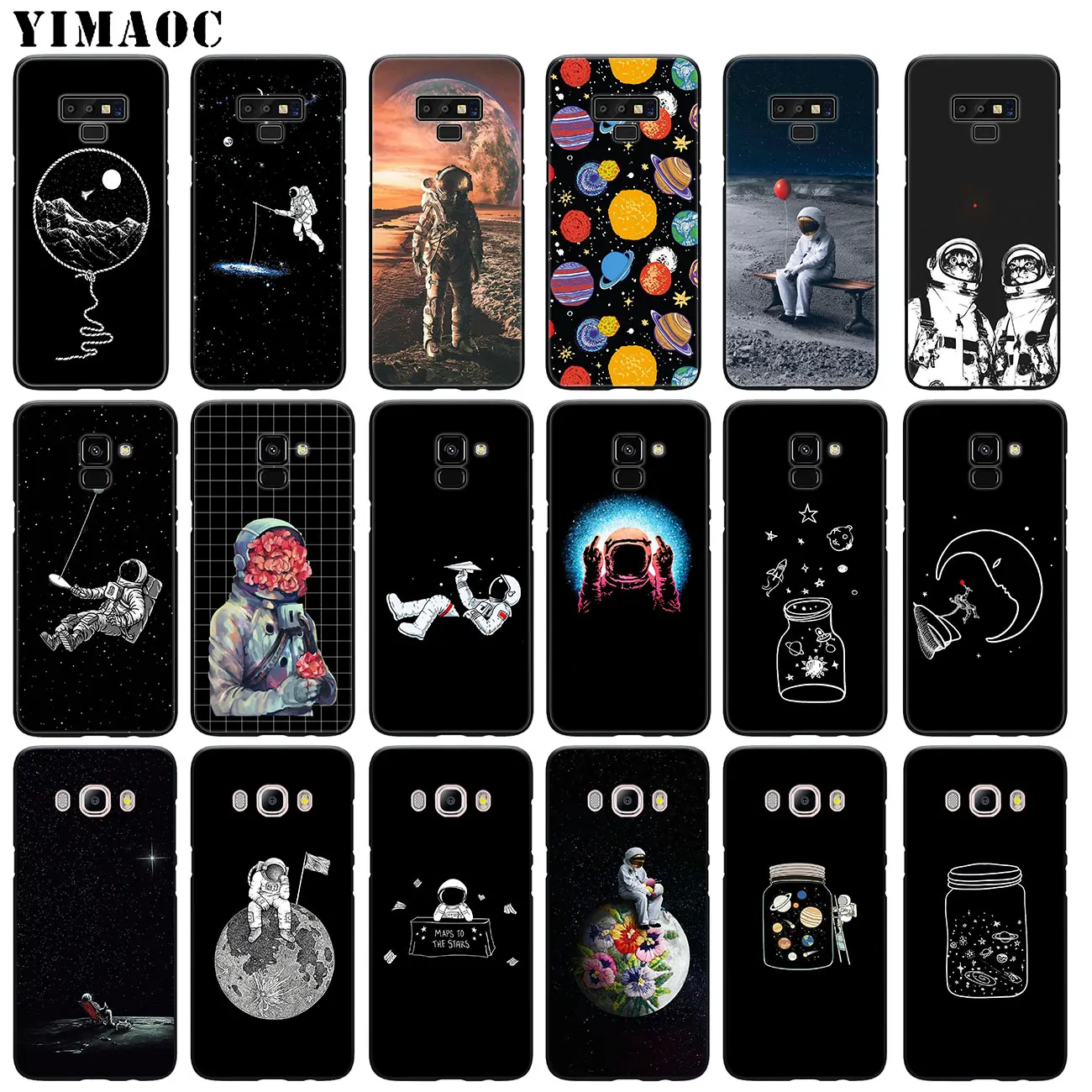 

YIMAOC astronaut Planet Space universe moon Soft Silicone Case for Samsung Galaxy A6 Plus A9 A8 A7 2018 A3 A5 2016 2017 Note 9 8