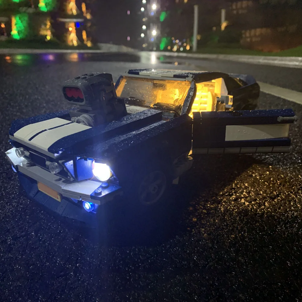 

Building Updated Decorative Durable DIY Set Easy Install LED Light Kit Gift Bricks Toy USB Blocks For Ford Mustang Model