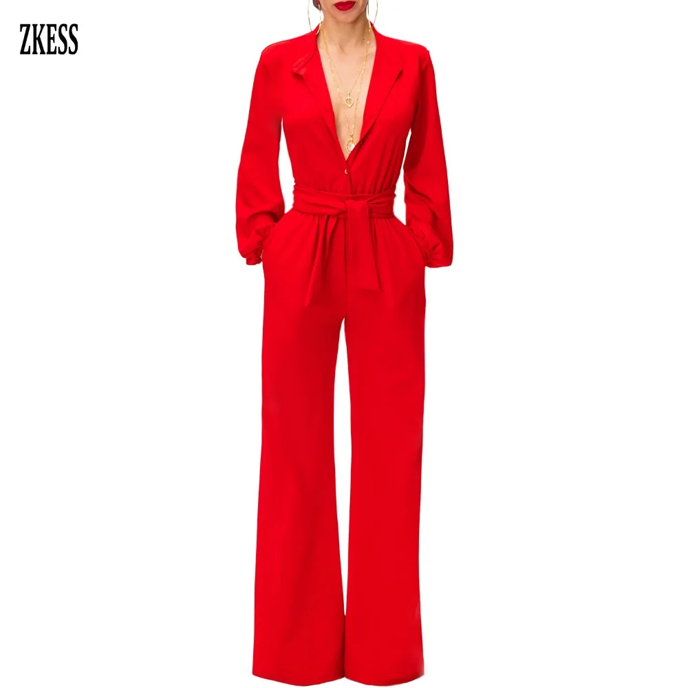 Burgundy-Lantern-Sleeve-Belted-Wide-Leg-Jumpsuit-LC64468-3-1