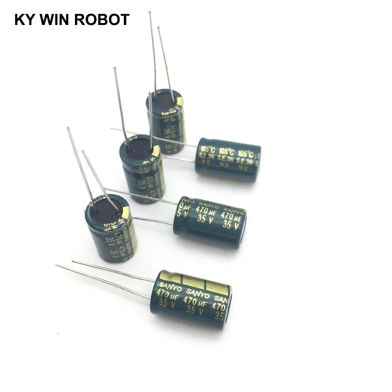 10pcs electrolytic capacitors 470UF 35V 10x16mm 105C Radial High-frequency low resistance Electrolytic Capacitor