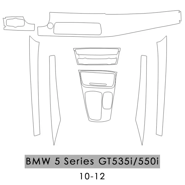 Самовосстановления внутренняя отделка защитная пленка Шестерни переключения Панель наклейка на приборную панель для BMW F10 F11 F07 Z4 E89 F25 F26 G30 F15 F16 F30 - Название цвета: for 5GT F07 2010-12