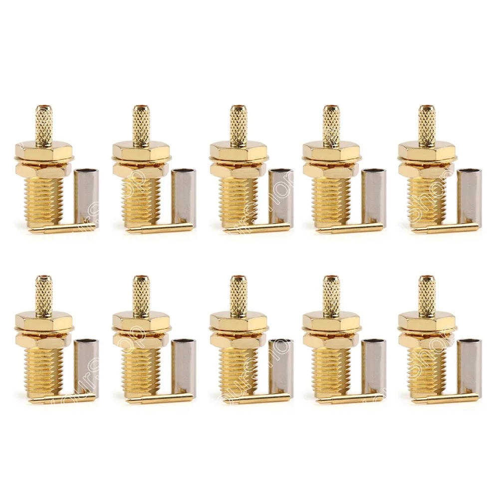 Sale 10 PCS Connector RP-SMA Female Plug Bulkhead Crimp RG174 RG316 LMR100 Cable High Quality minijack plug Wire Connector sale 10pcs adapter rp sma female plug to rp sma female connector straight reticulated high quality minijack plug wire connector