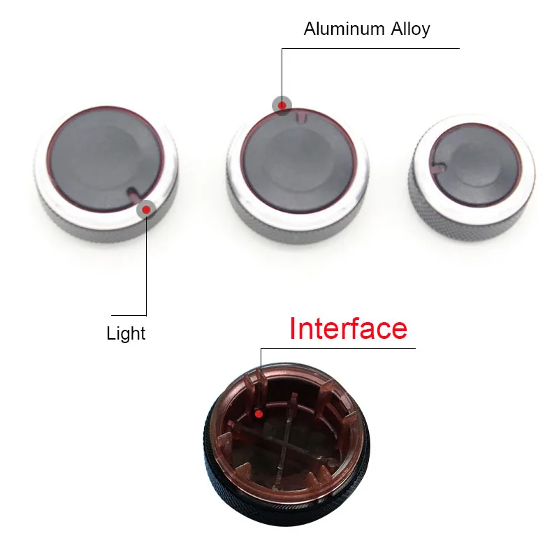 3 шт./компл. для Volkswagen автомобильный Кондиционер AC Ручка для поло MK4 MK5 9N 9N3 6R регулятор тепла переключатель ручки автомобильные аксессуары