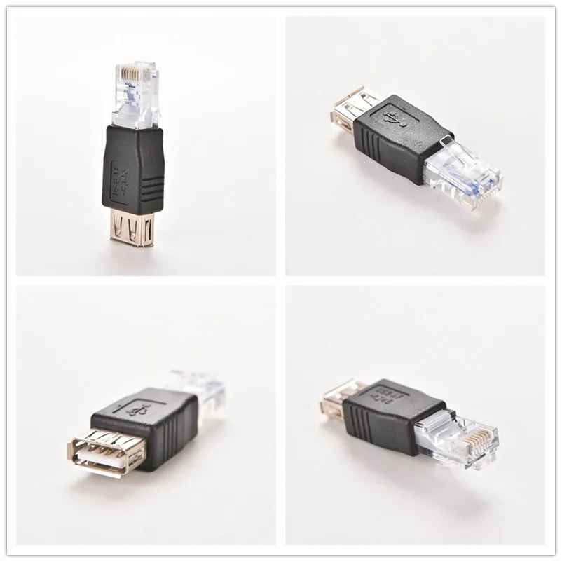 

PC Transverter Plug Crystal Head RJ-45 Male to USB 2.0 AF A Female Adapter Connector Laptop LAN Network Cable Ethernet Converter
