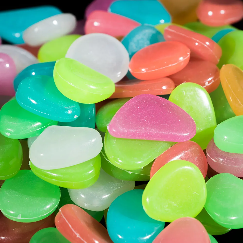 

10 Pcs Wholesale Luminous Light-emitting Artificial Pebble Stone Fish Tank Aquarium Swimming Pool Garden Decoration Random Color