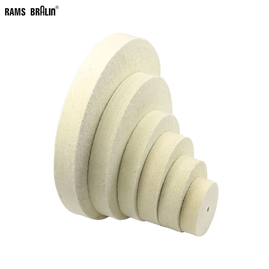2pcs 8/" Wool Felt Polishing Buffing Wheel Jade Metal Mirror Surface Finish Bench