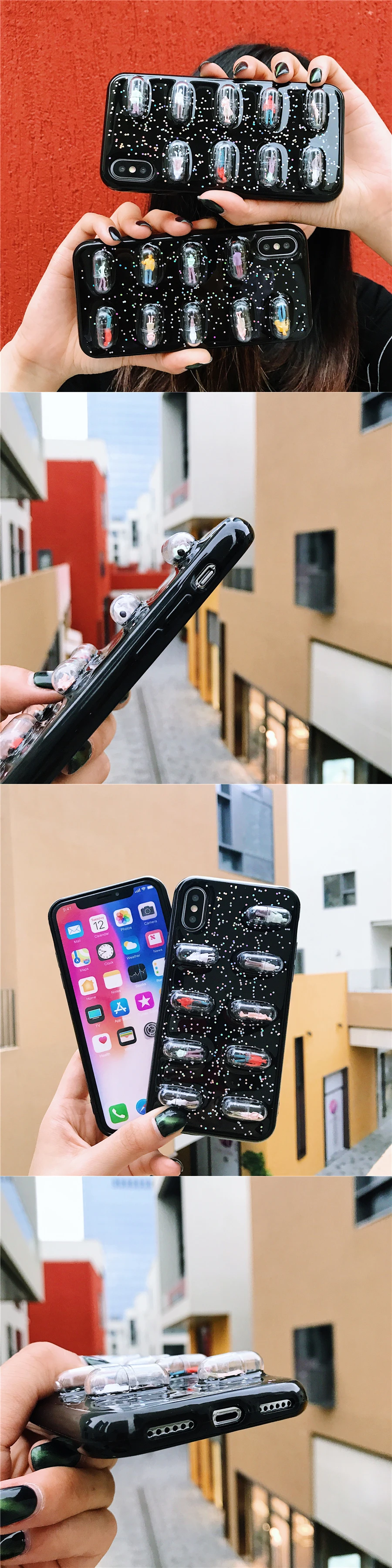 Чехол VALAM Capsule, мягкий силиконовый чехол для iPhone 7plus XS XR XS Max X 8 7 6 6S Plus, прозрачная задняя крышка, Забавный чехол