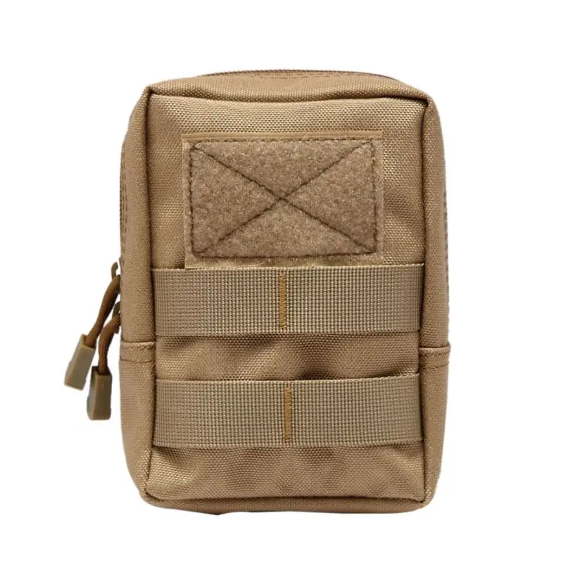 khaki Многофункциональный 1000D Открытый военный тактический поясной мешок EDC облегченная модульная система переноски снаряжения инструмент молния поясная сумка-аксессуар прочный ремень сумка - Цвет: khaki