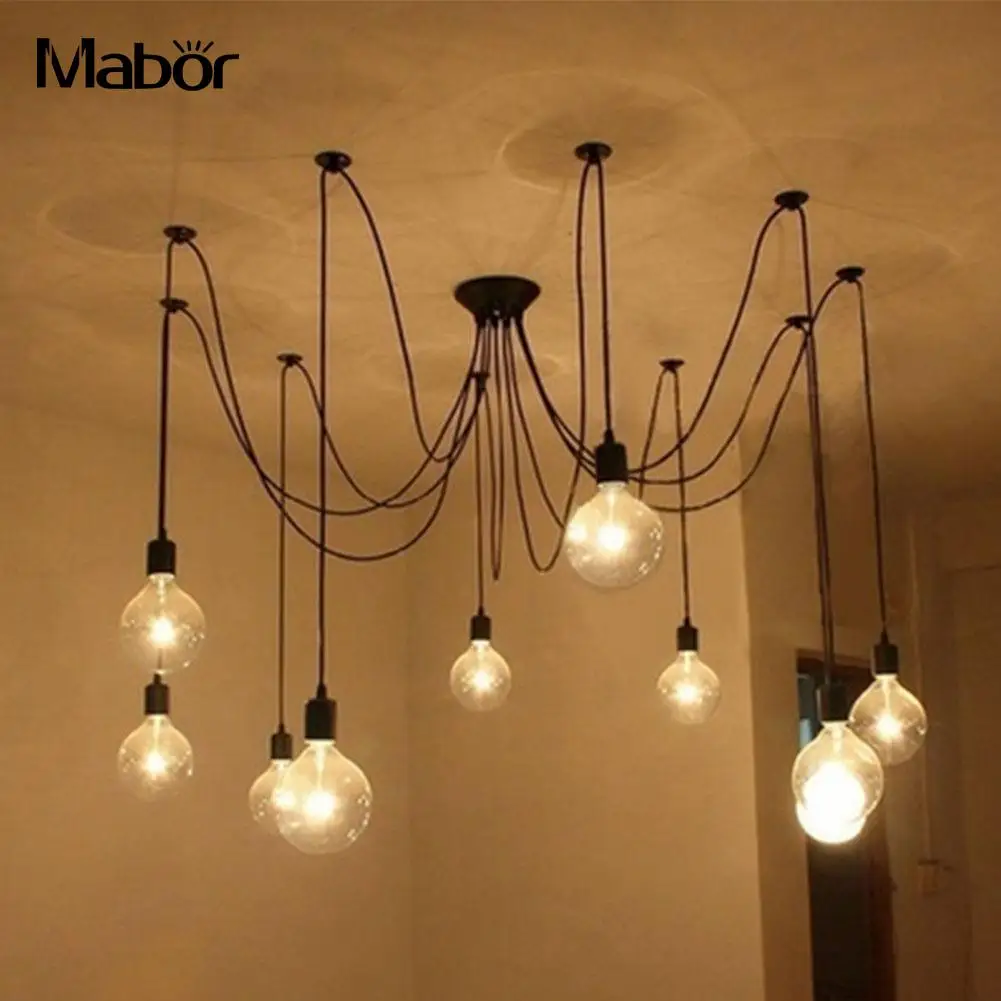 

6 Lamps Retro Ceiling Lamp Light Chandelier Vintage Loft Antique Adjustable