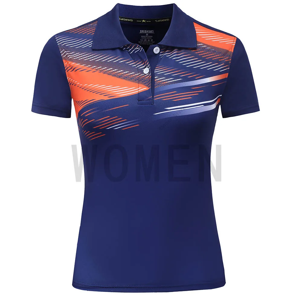 Adsmoney, высокое качество, мужская и женская футболка для гольфа, Быстросохнущий костюм для бадминтона с коротким рукавом, костюм для влюбленных, стильная теннисная рубашка - Цвет: Shirt Women Enamel