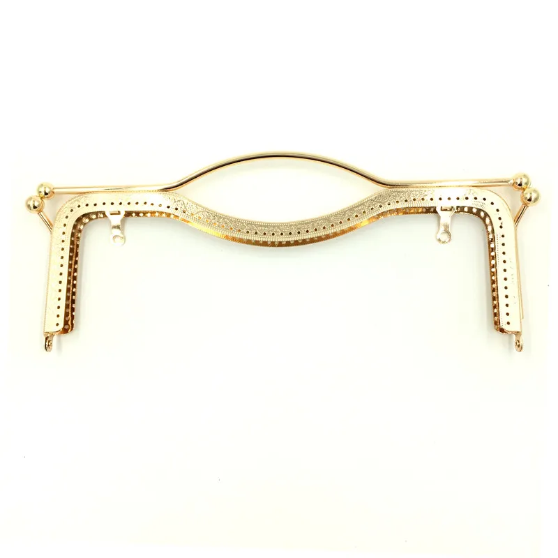 

10Pcs DIY Rose Gold Metal Clutch Rectangle Frame Kiss Clasps Buckles Handbag Handle Making 30x12cm