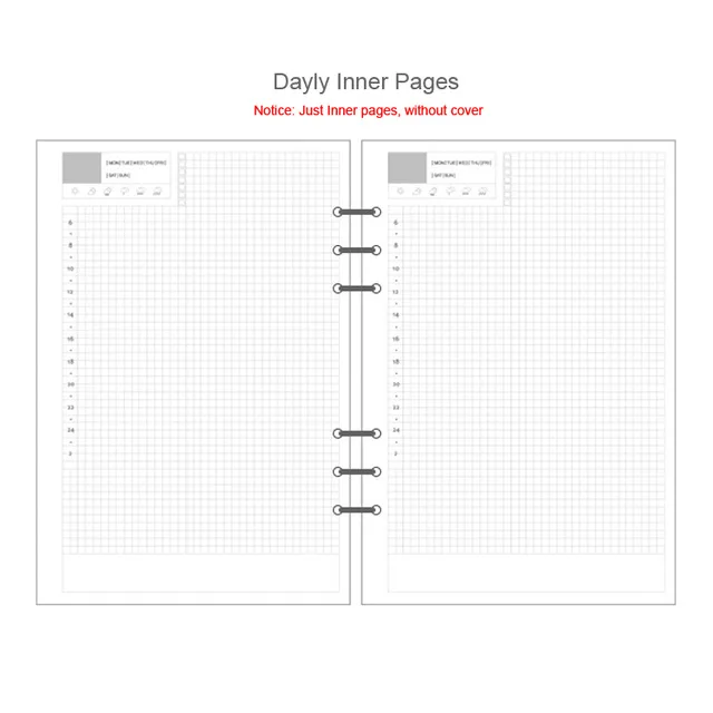 Daily plan A5 A6 лазерный прозрачный блокнот планировщик бумага для органайзера планировщик внутренний страницы Кольцо Связующий дневник Bullet Journal notebook - Цвет: Daily plan