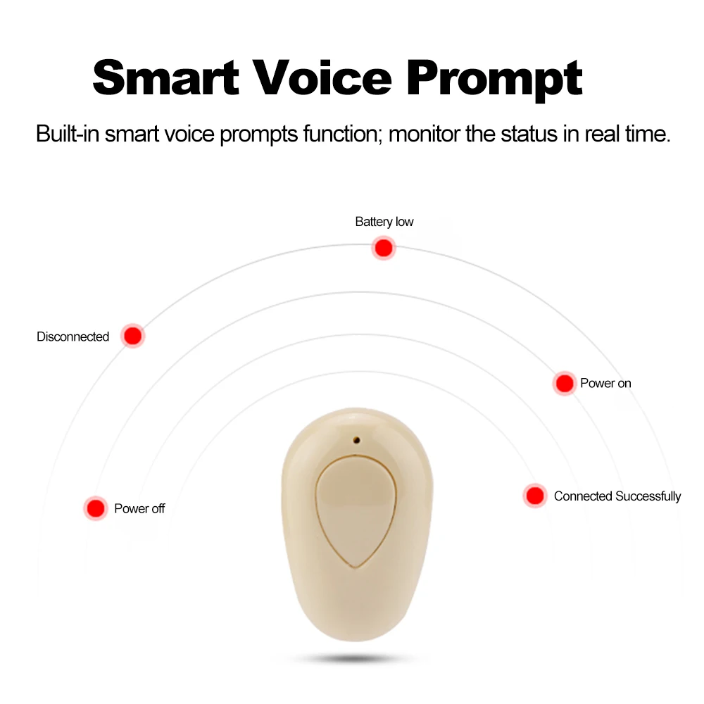 S520 невидимые наушники Bluetooth в ухо стерео музыкальные для смартфона без рук с