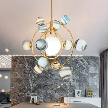 

Aro Deco colorful glass chandeliers nordic indoor G9 LED blub lamp restaurant dining room bar shop lighting Fixture AC110-265