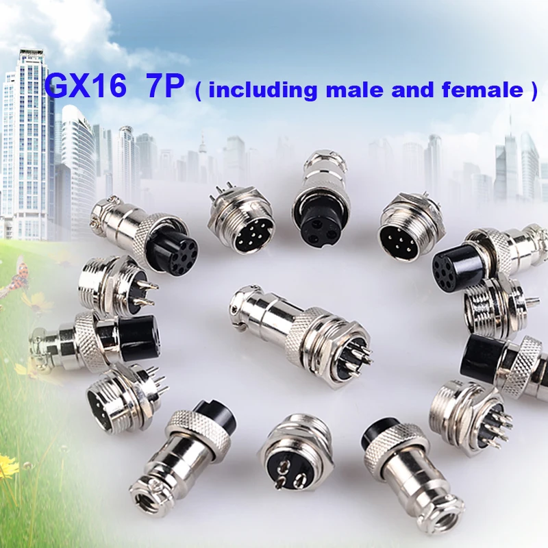 High Quality 5 Pairs (10pcs)/ Lot 7P 125V/4A GX16 16mm