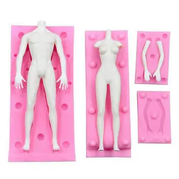 

Doll Body Shaped Silicone Mold 3D Fondant Tool For Manikin Handmade DIY Chocolate Baking Decorating Clay Mould