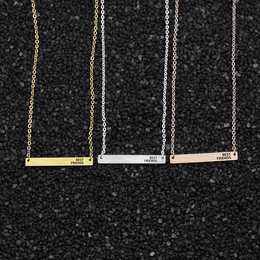 Wholesale 10piece Stainless Steel BEST FRIENDS Bar Pendant Necklace For Women Men's Friendship Jewelry Gifts Gold Silver Choker |