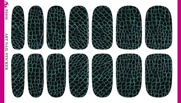 3D Black Background Dark Green font b Tartan b font Water Transfer Design Nails Stickers Manicure