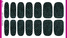 3D Black Background Dark Green Tartan Water Transfer Design Nails Stickers Manicure Styling Tools Water Film Paper Decals