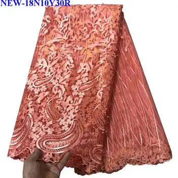 

Nigerian Lace Fabric 2018 High Quality Lace Blace French Tulle bead Lace Fabric With Stones Party African Lace Material GYT564