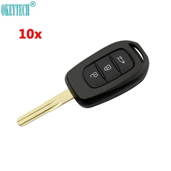 

OkeyTech 10PCS/LOT Remote Key Shell Case Fob 3 Buttons for Renault Duster Trafic Clio 4 Master 3 Logan Good Quality Key Cover