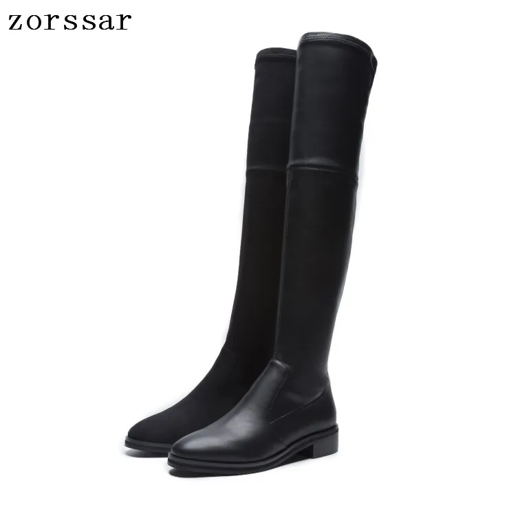 {Zorssar} 2019 New fashion High Boots Female Winter shoes Women Over the Knee Boots Flat Stretch boots Fashion Ladies snow boots