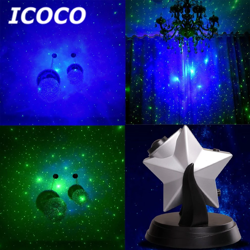 ICOCO Романтическая звезда Twi Светильник проектор звездного неба светодиодный ночной Светильник лазерный светильник с регулируемой яркостью свет мигает атмосферу Прямая Лидер продаж