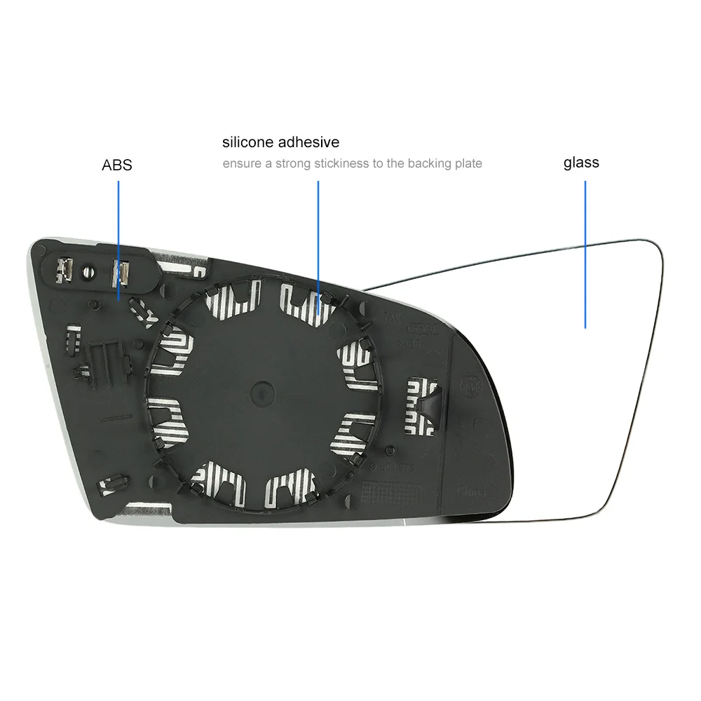Зеркало KKmoon с подогревом на левой стороне автомобиля для Audi A3 A4 A6 2001 2008|heated