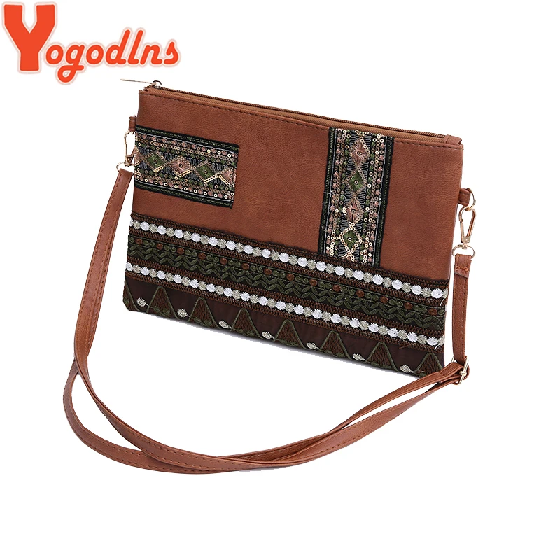 Yogodlns جديد الرجعية الدانتيل حقيبة صغيرة Crossbody حقيبة الأزياء حقيبة كتف للنساء الأزهار مغلف حقيبة الوطني نمط حقائب
