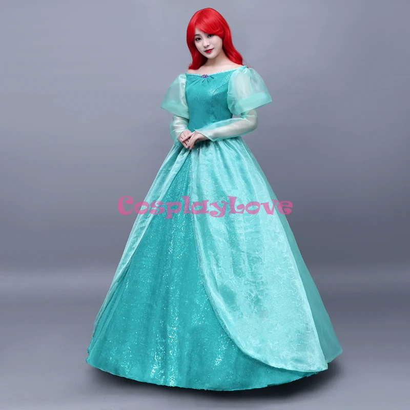 CosplayLove The Mermaid Ariel Princess Dress Green The Mermaid Dress Ariel Cosplay Costume Custom Made For Adult Kid Women (12)