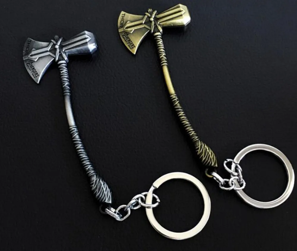 EUBfree 20pcs Movie Jewelry Avengers 3 Thor Axe hammer Key Chain llaveros Infinity War Thor