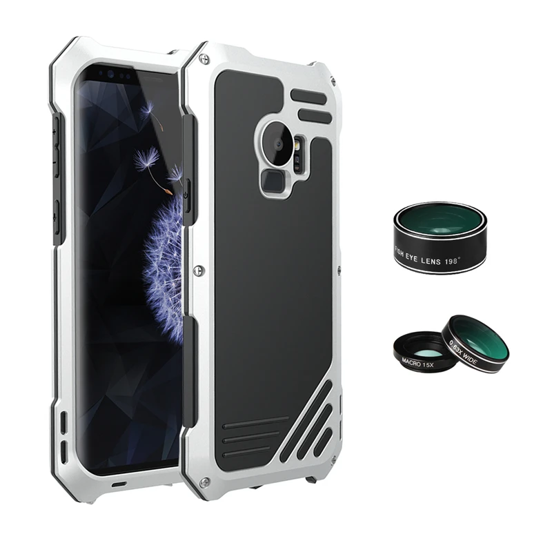 Чехол для фото фотографа для samsung Galaxy S9 S9plus S8 S8Plus S7Egde Lover Touring аксессуары рыбий глаз широкоугольный макрообъектив - Цвет: Silver